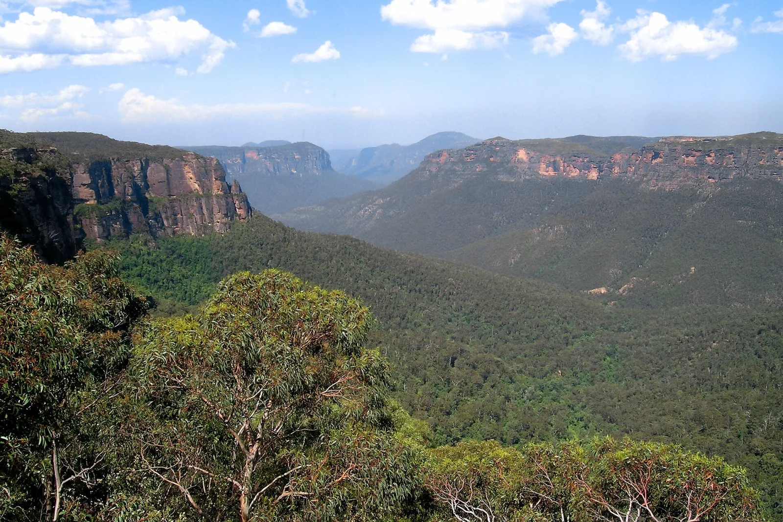 View of Grose Valley from Govetts Leap, outside Blackheath, Blue Mountains, NSW, Australia