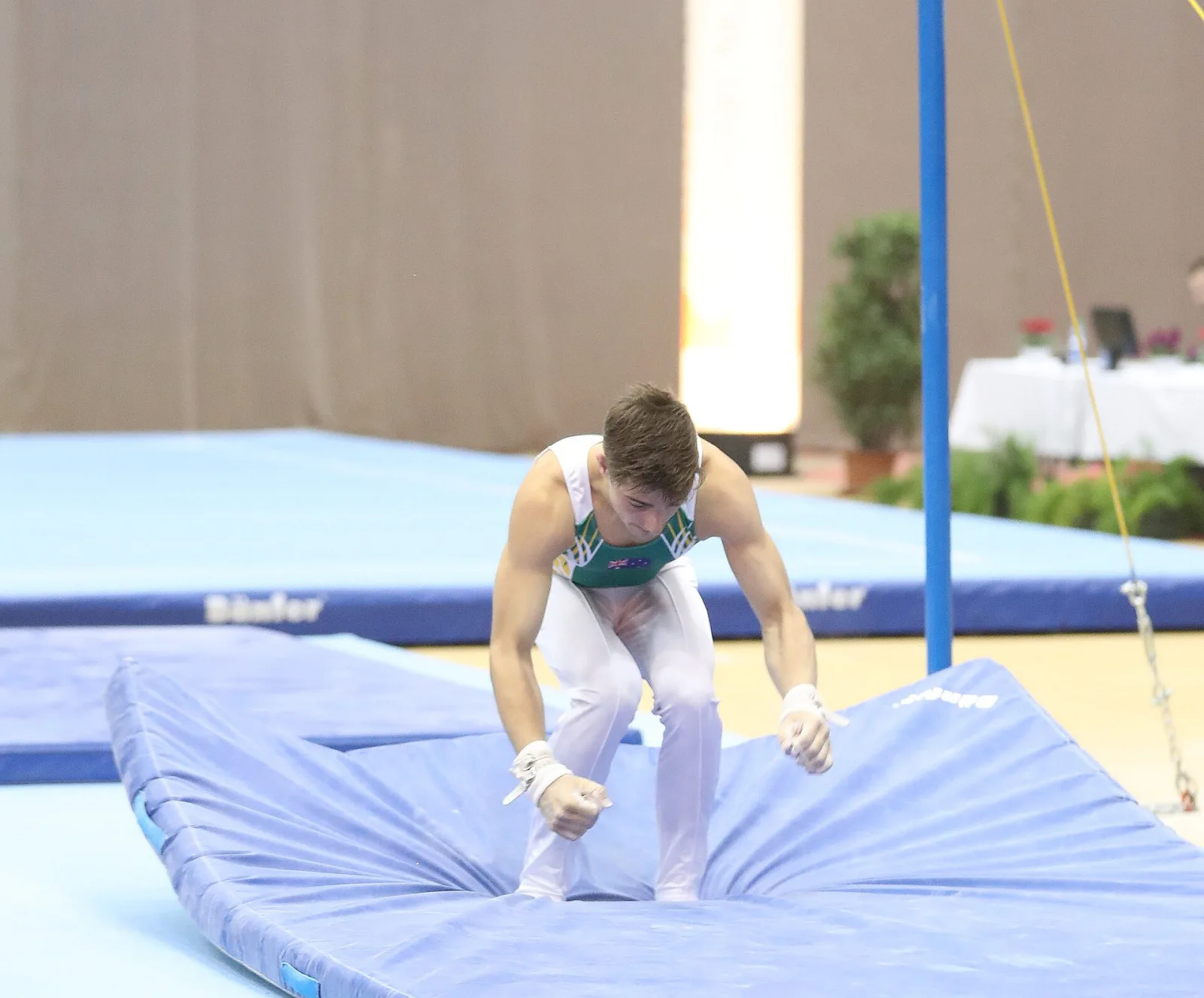 Australia on high bar during the competition at the 15th Austrian TGW Future Cup Linz 2018. Depicted: Ruben Chitters.