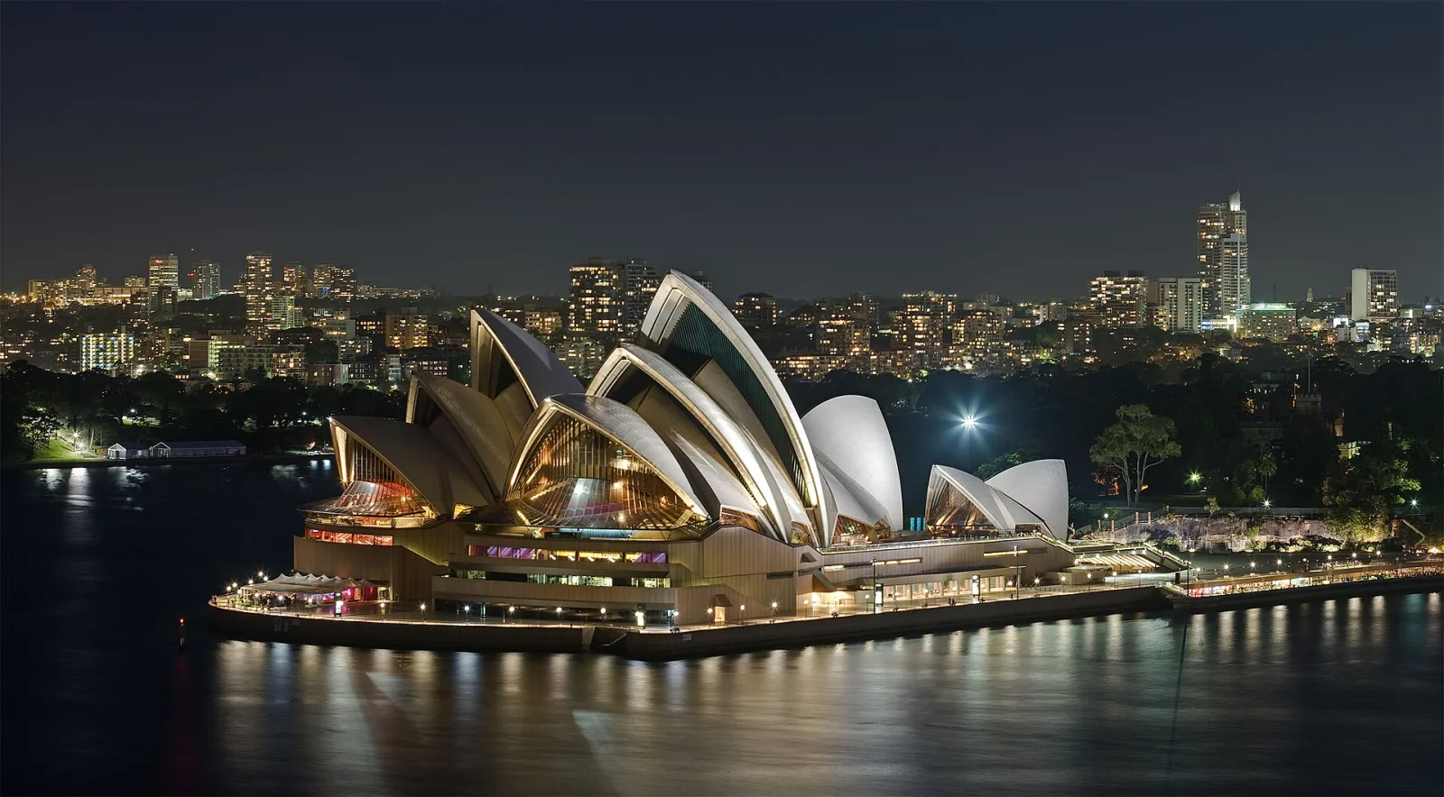 A exposure blended photo of the Sydney Opera House, as viewed from the Sydney Harbour Bridge. Taken by myself with a Canon 5D and 100mm f/2.8 macro lens.